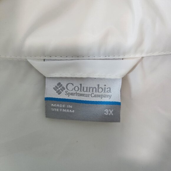 Columbia Men’s 3XL White Packable Rain Jacket Hidden Hood Adjustable Waist - Picture 9 of 11